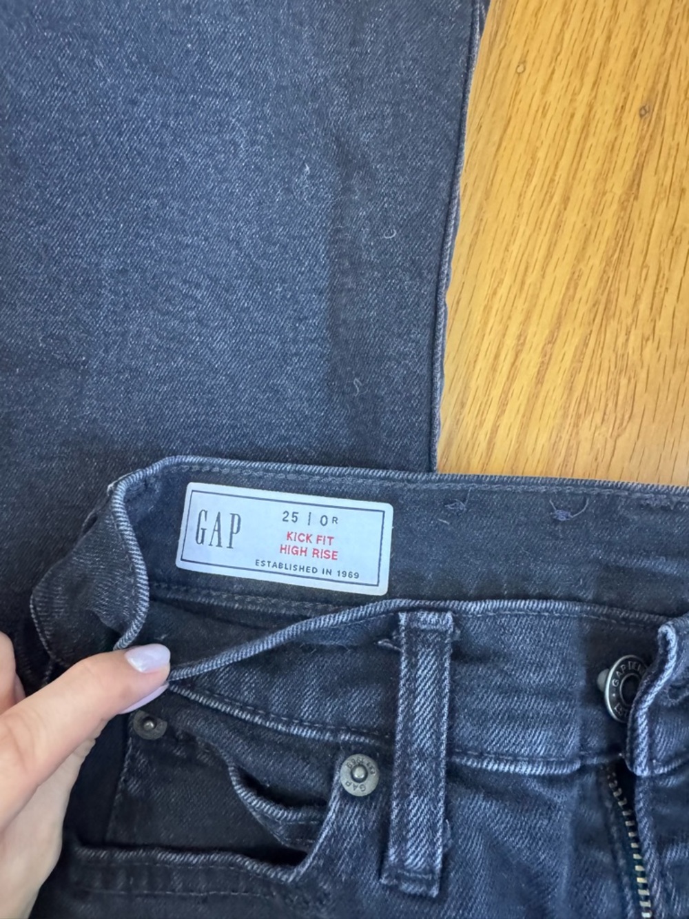 GAP Kick Fit High Rise Charcoal Black Jeans